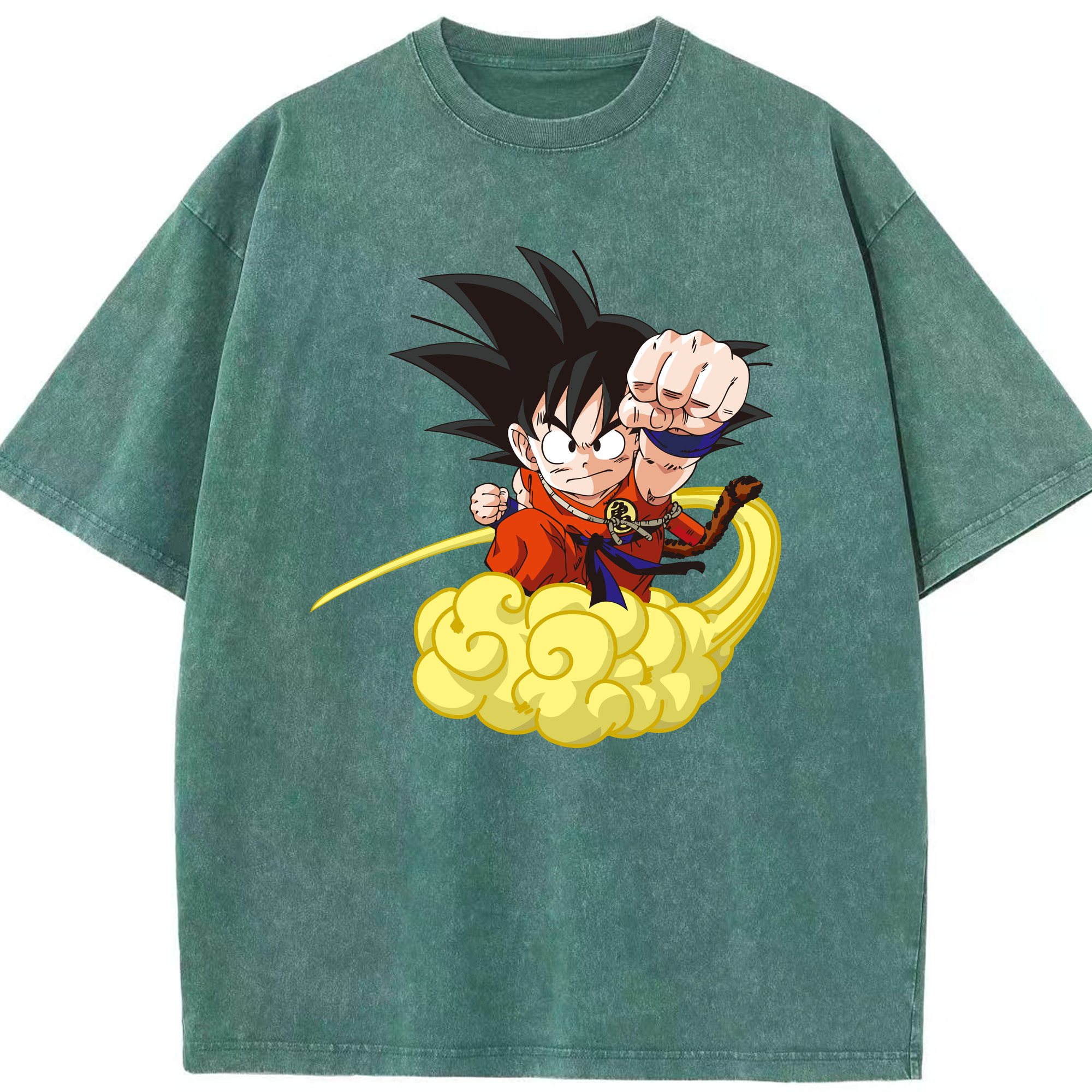 （画像用） ドラゴンボール 孫悟空（そん ごくう）Son Goku カカロット DRAGON BALL Kakarotto 綿100% ヴィンテージ風 半袖Tシャツ（フロントプリント）